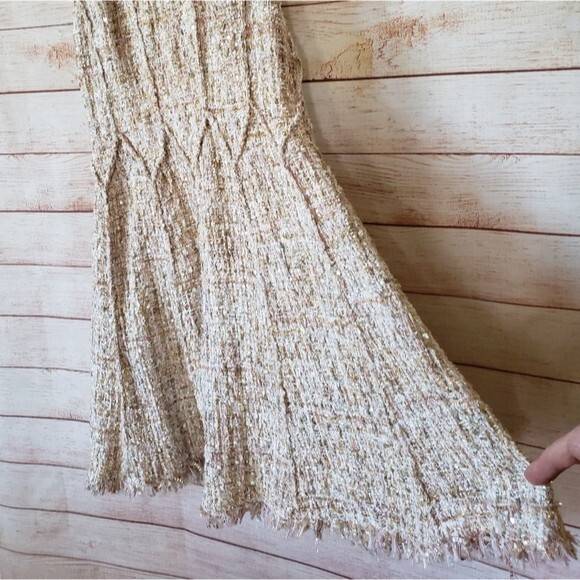 Jay Godfrey Diaz Fit & Flare Tweed Metallic Sequin Scoop Neck Dress - Picture 7 of 12